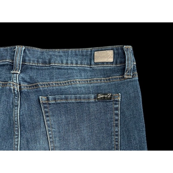Seven7 Jean Shorts Size 14 Womens Weekend Short Mid Rise Blue Denim Stretch L - Picture 4 of 10